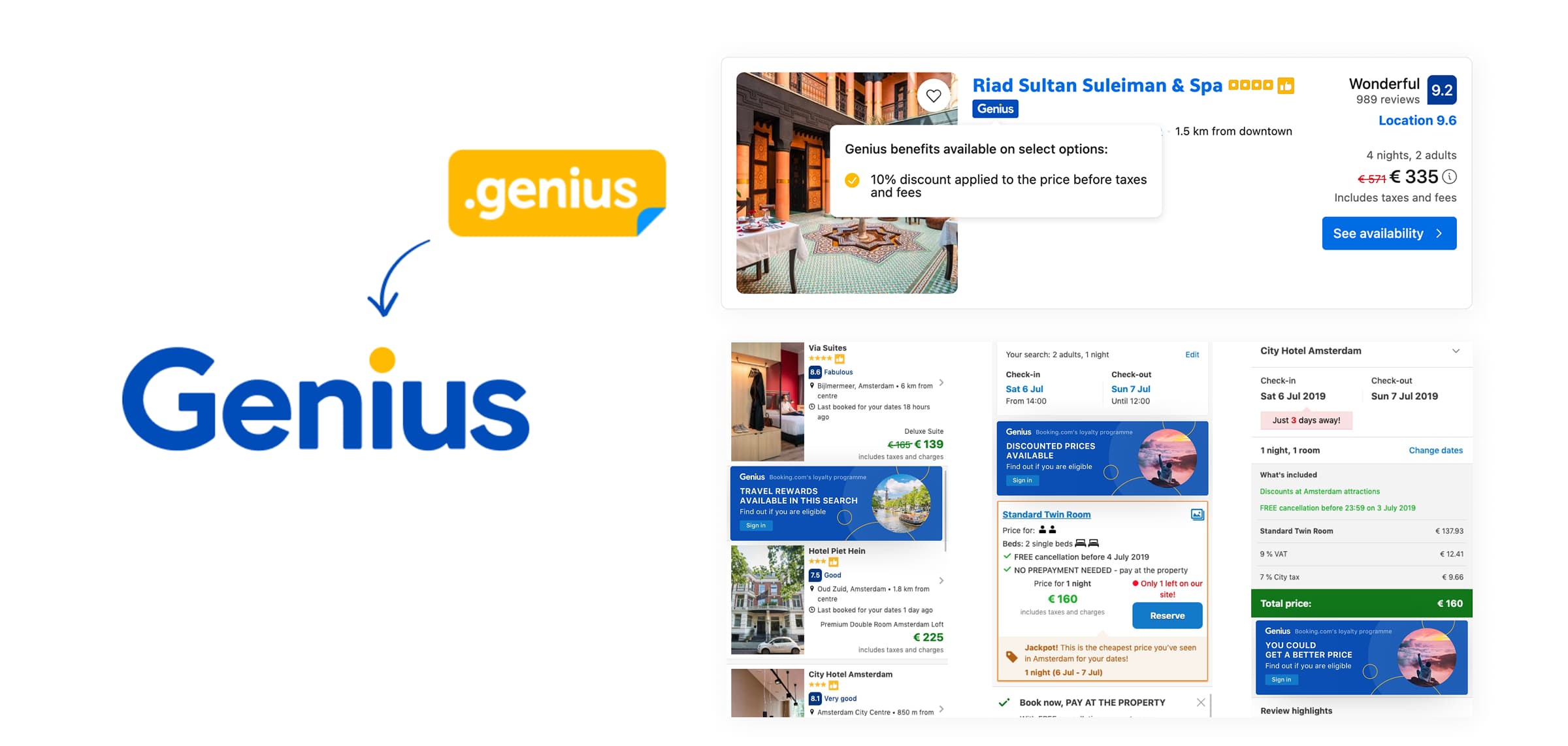 Overview of the refreshed Genius logo with a couple examples in the funnel.