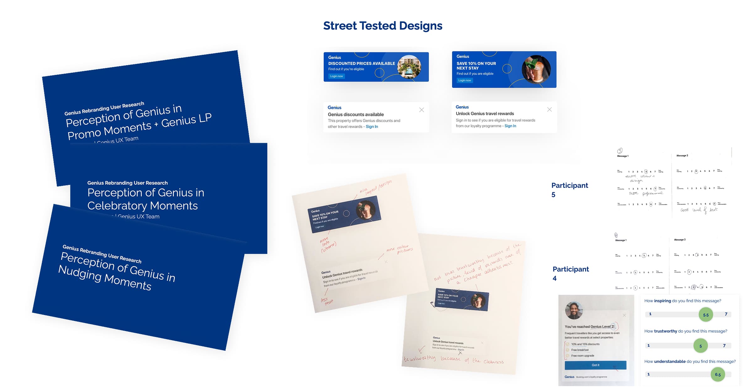 Research phases showing progression from paper prototypes to full funnel testing